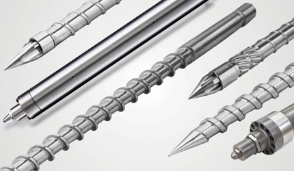 Injection molding screw and barrel